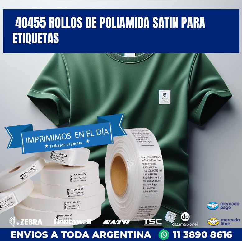 40455 ROLLOS DE POLIAMIDA SATIN PARA ETIQUETAS