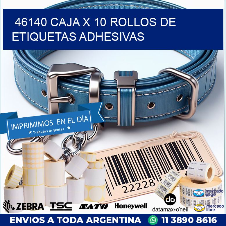 46140 CAJA X 10 ROLLOS DE ETIQUETAS ADHESIVAS