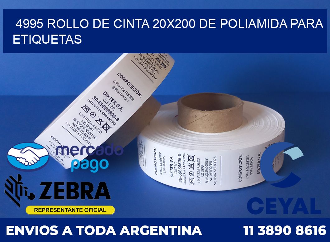 4995 ROLLO DE CINTA 20X200 DE POLIAMIDA PARA ETIQUETAS