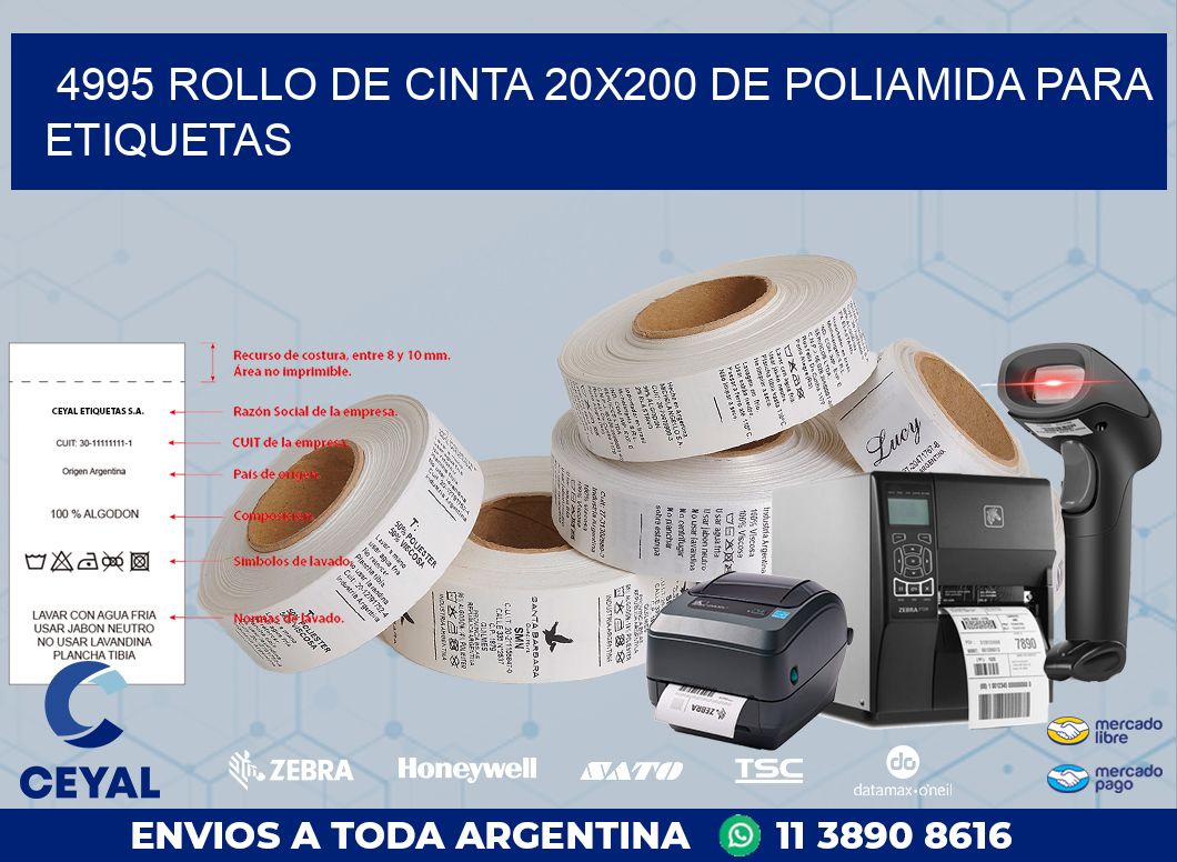 4995 ROLLO DE CINTA 20X200 DE POLIAMIDA PARA ETIQUETAS