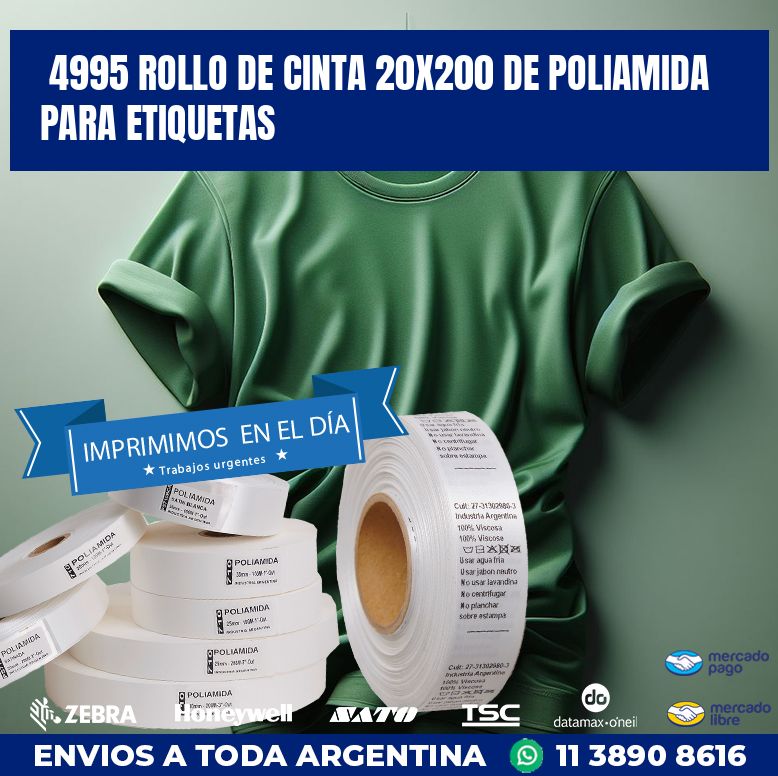 4995 ROLLO DE CINTA 20X200 DE POLIAMIDA PARA ETIQUETAS
