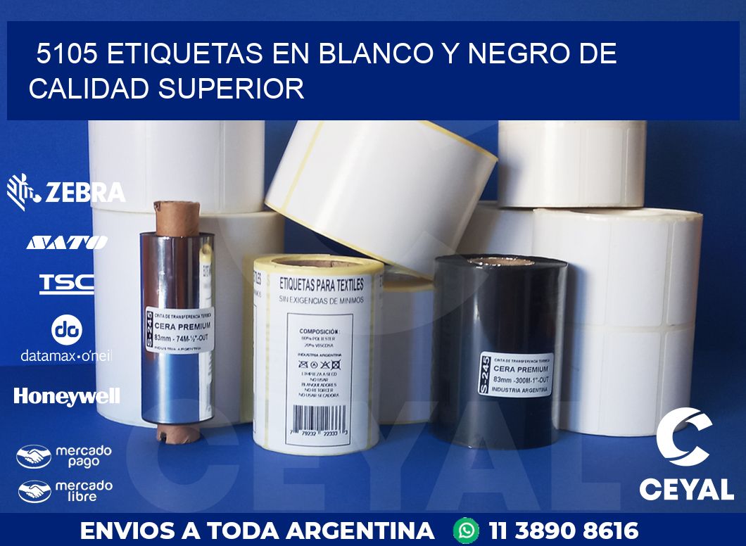 5105 ETIQUETAS EN BLANCO Y NEGRO DE CALIDAD SUPERIOR
