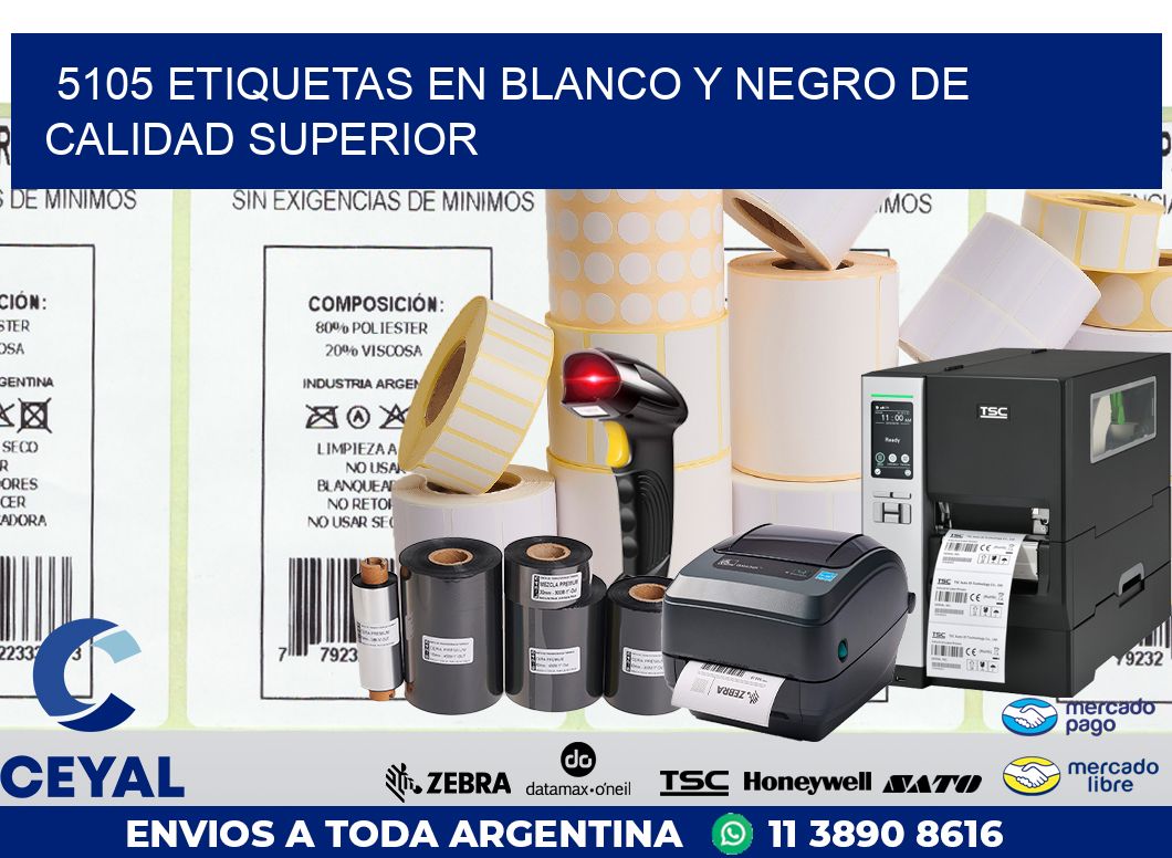 5105 ETIQUETAS EN BLANCO Y NEGRO DE CALIDAD SUPERIOR