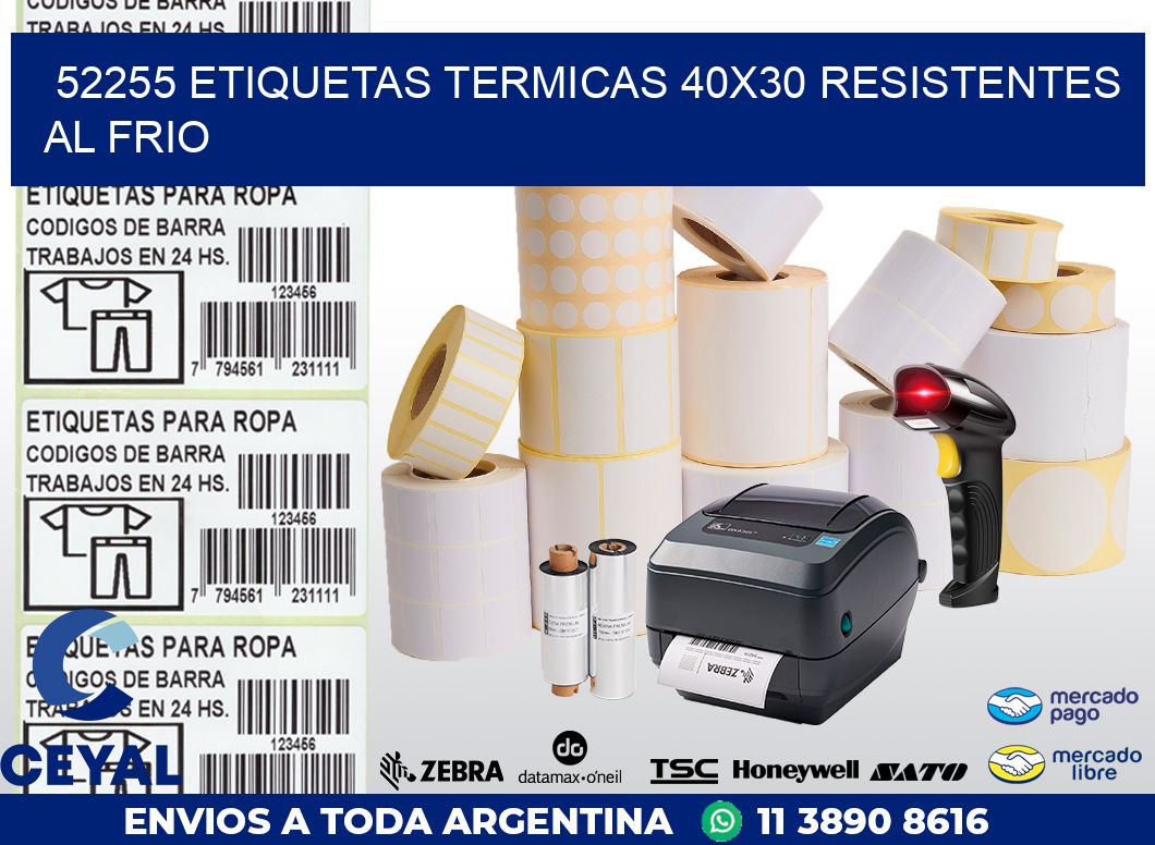 52255 ETIQUETAS TERMICAS 40X30 RESISTENTES AL FRIO