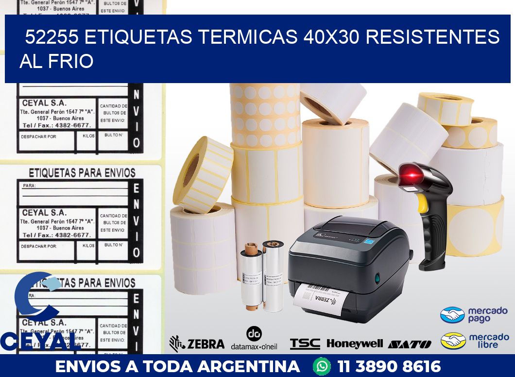 52255 ETIQUETAS TERMICAS 40X30 RESISTENTES AL FRIO