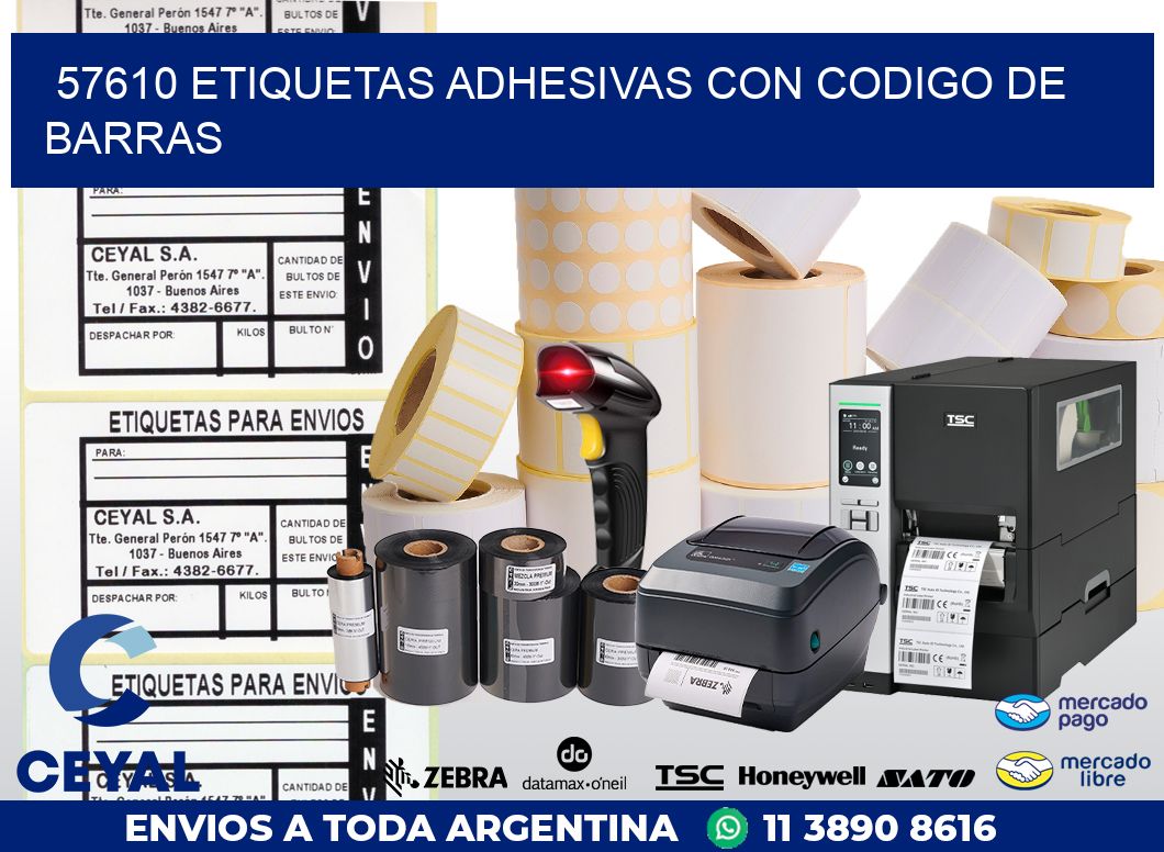 57610 ETIQUETAS ADHESIVAS CON CODIGO DE BARRAS