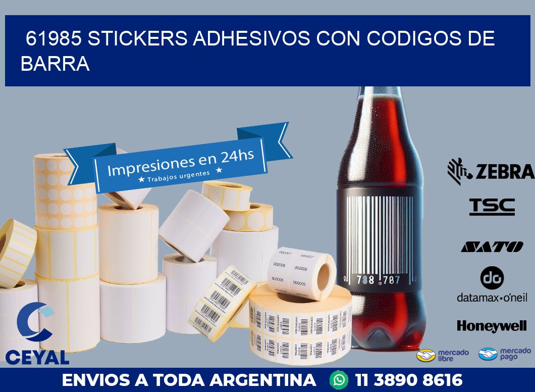 61985 STICKERS ADHESIVOS CON CODIGOS DE BARRA