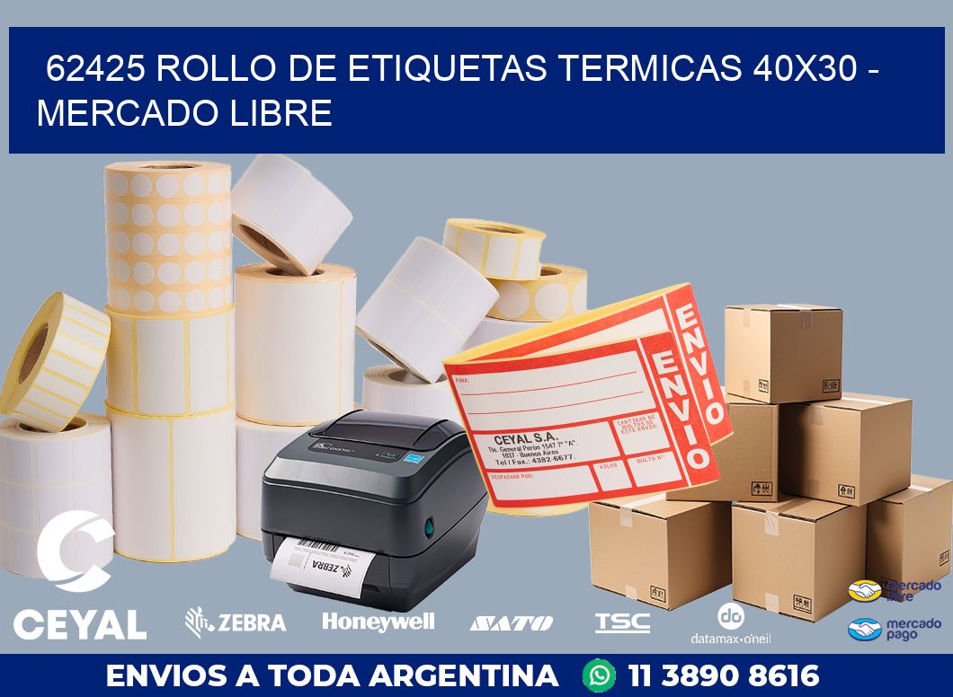 62425 ROLLO DE ETIQUETAS TERMICAS 40X30 - MERCADO LIBRE