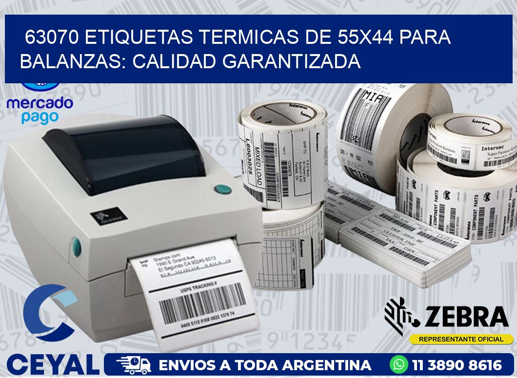 63070 ETIQUETAS TERMICAS DE 55X44 PARA BALANZAS: CALIDAD GARANTIZADA