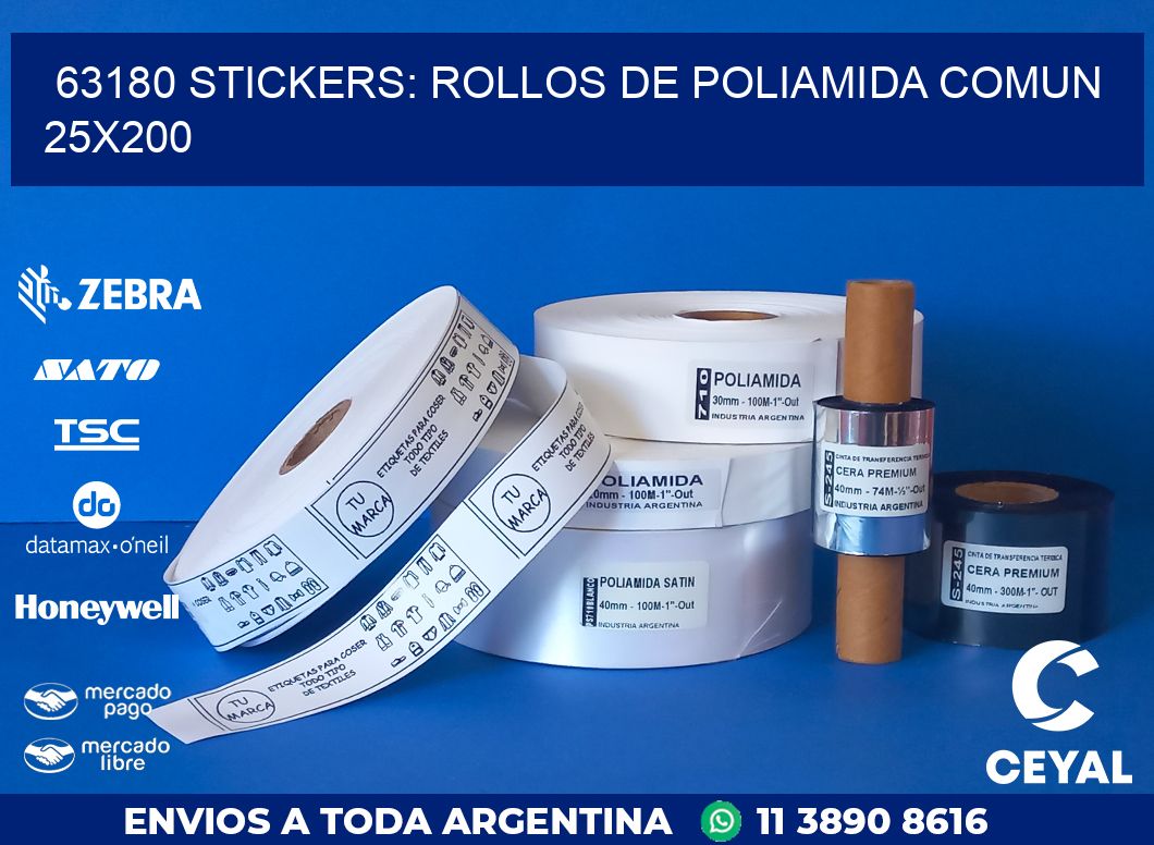 63180 STICKERS: ROLLOS DE POLIAMIDA COMUN 25X200