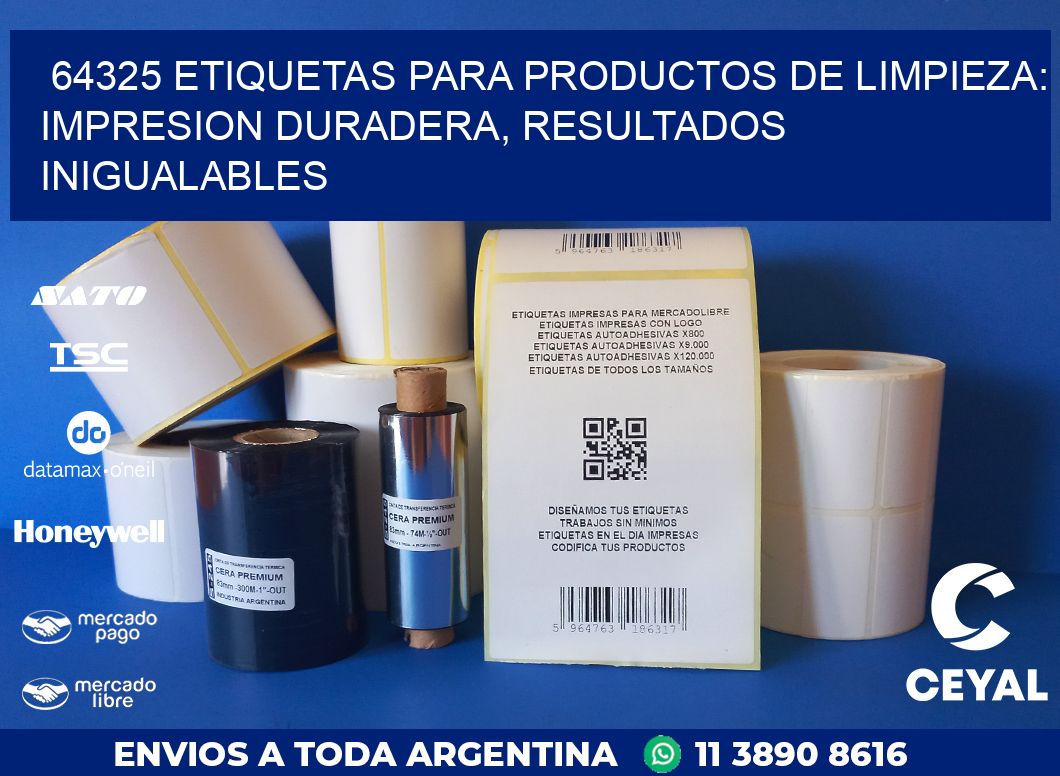 64325 ETIQUETAS PARA PRODUCTOS DE LIMPIEZA: IMPRESION DURADERA, RESULTADOS INIGUALABLES
