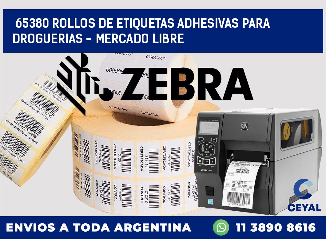 65380 ROLLOS DE ETIQUETAS ADHESIVAS PARA DROGUERIAS - MERCADO LIBRE