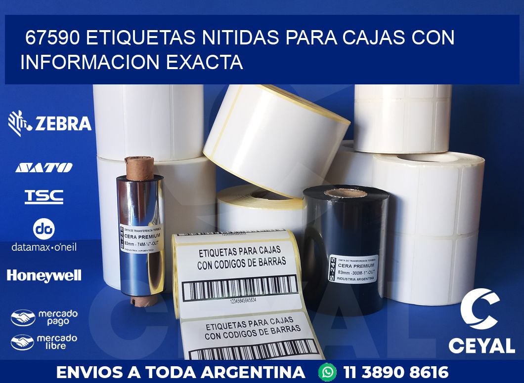 67590 ETIQUETAS NITIDAS PARA CAJAS CON INFORMACION EXACTA