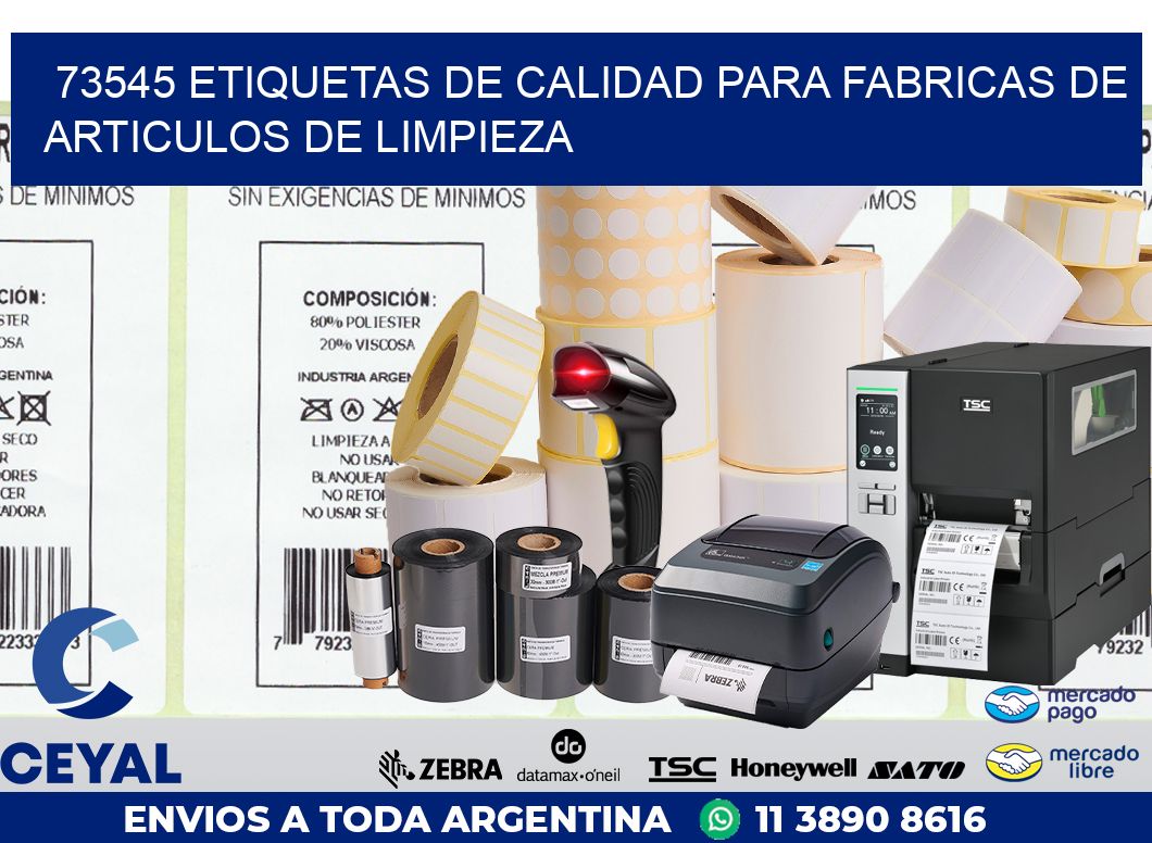 73545 ETIQUETAS DE CALIDAD PARA FABRICAS DE ARTICULOS DE LIMPIEZA