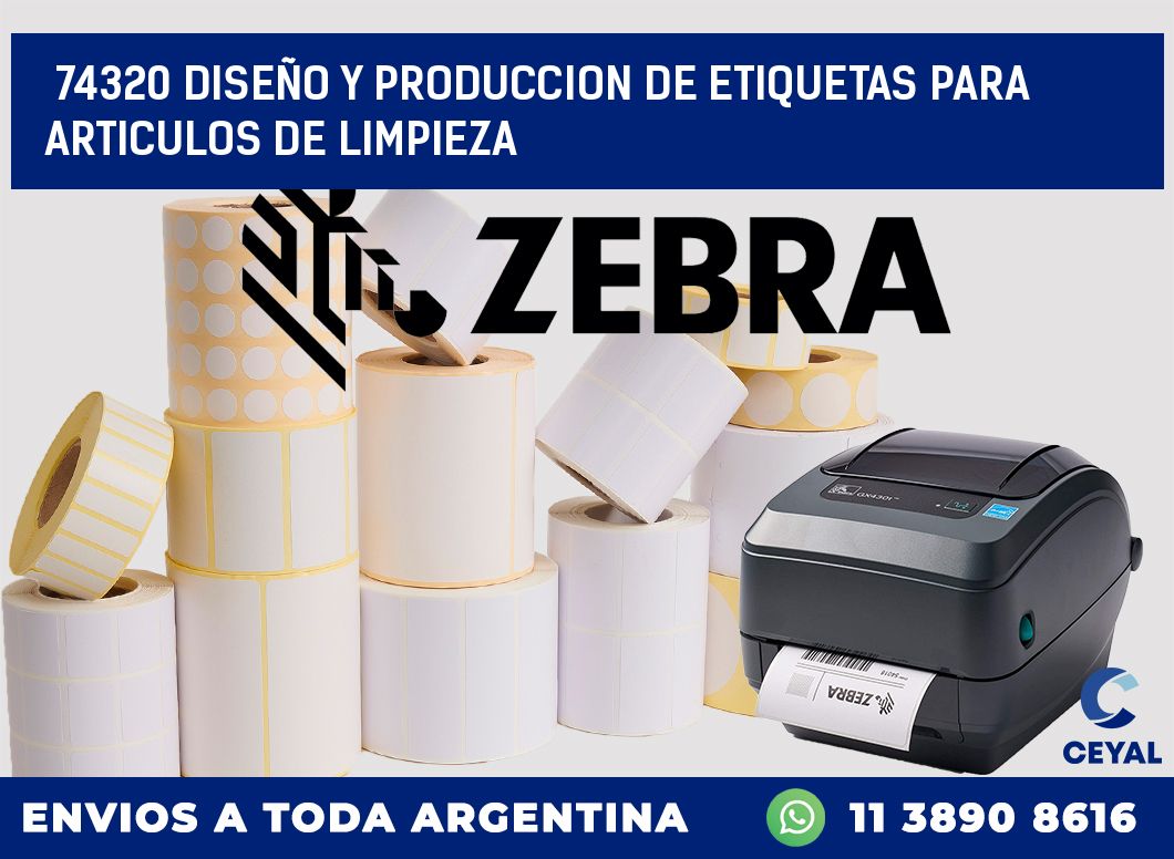 74320 DISEÑO Y PRODUCCION DE ETIQUETAS PARA ARTICULOS DE LIMPIEZA