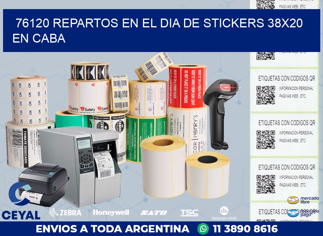 76120 REPARTOS EN EL DIA DE STICKERS 38X20 EN CABA