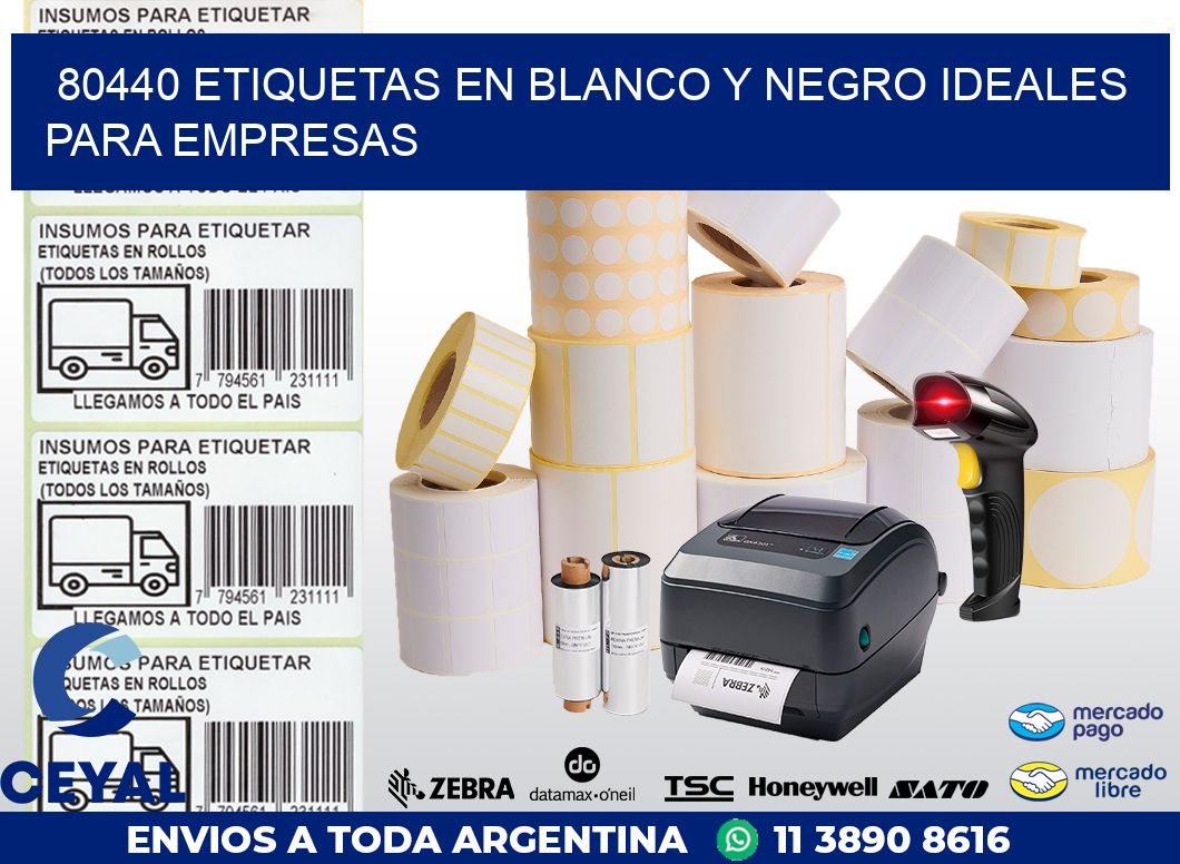 80440 ETIQUETAS EN BLANCO Y NEGRO IDEALES PARA EMPRESAS