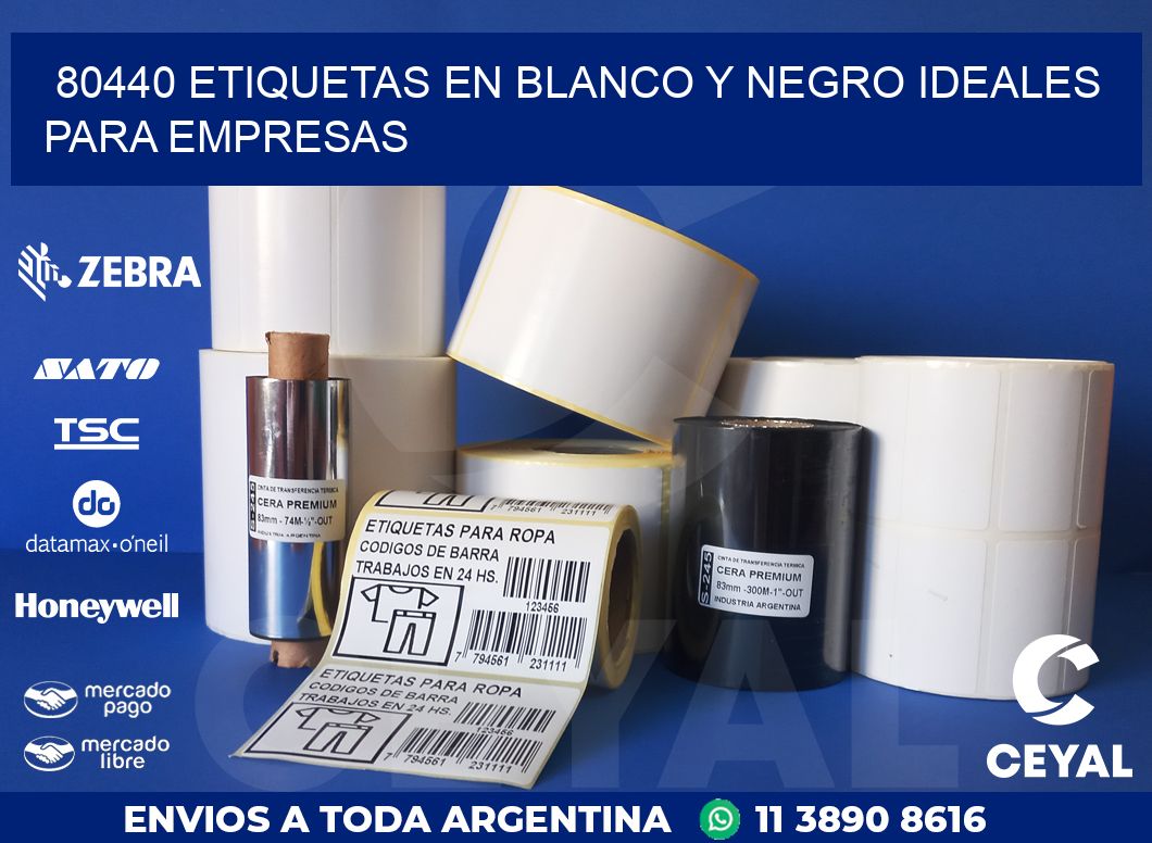80440 ETIQUETAS EN BLANCO Y NEGRO IDEALES PARA EMPRESAS