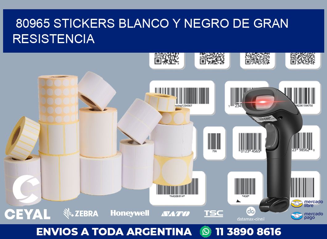 80965 STICKERS BLANCO Y NEGRO DE GRAN RESISTENCIA