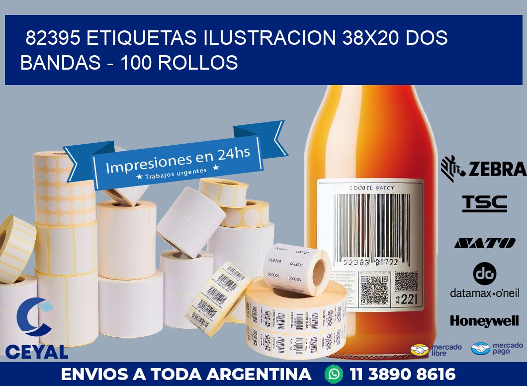82395 ETIQUETAS ILUSTRACION 38X20 DOS BANDAS – 100 ROLLOS