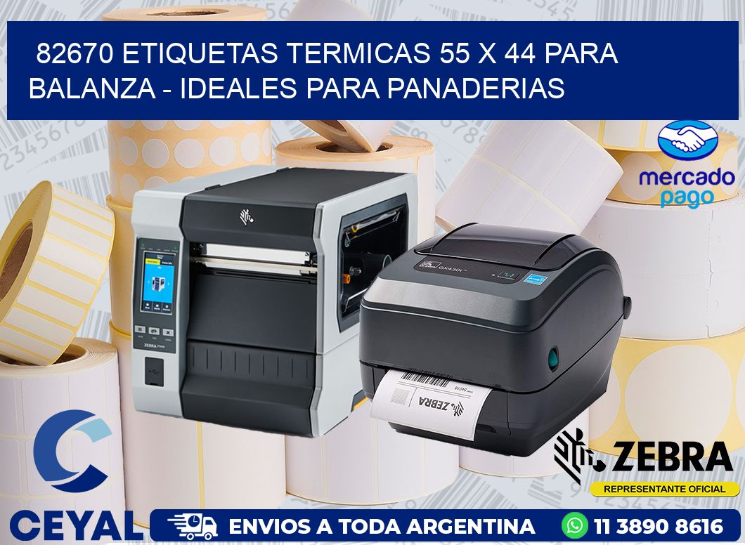 82670 ETIQUETAS TERMICAS 55 X 44 PARA BALANZA - IDEALES PARA PANADERIAS