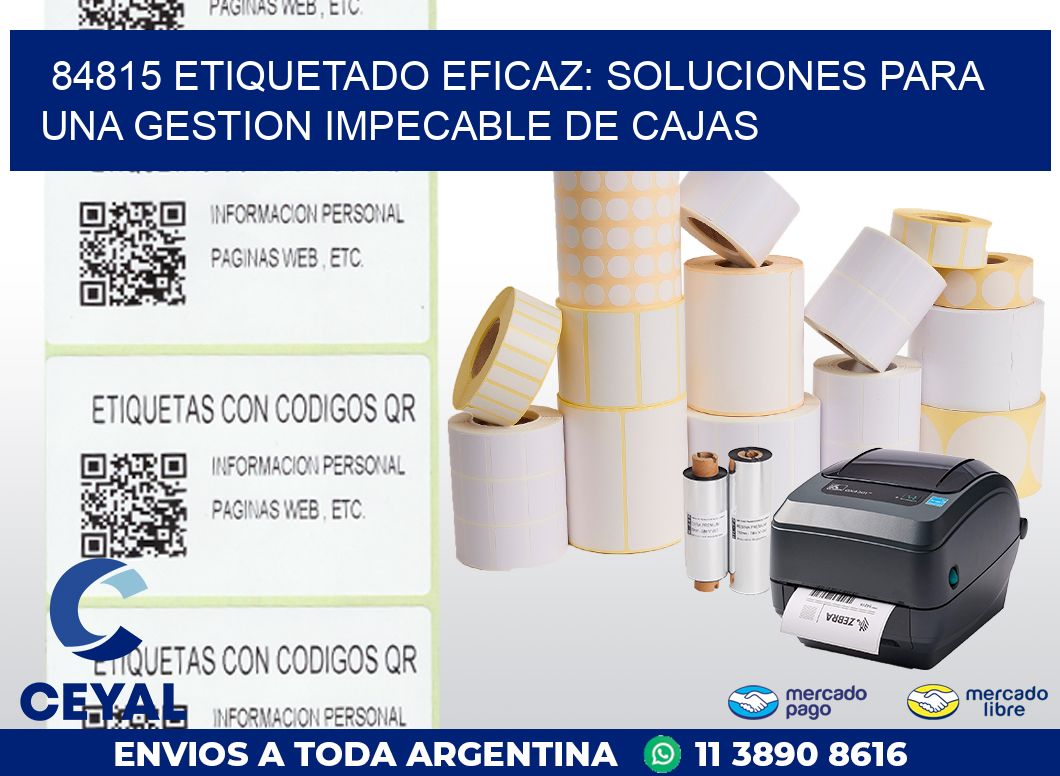 84815 ETIQUETADO EFICAZ: SOLUCIONES PARA UNA GESTION IMPECABLE DE CAJAS