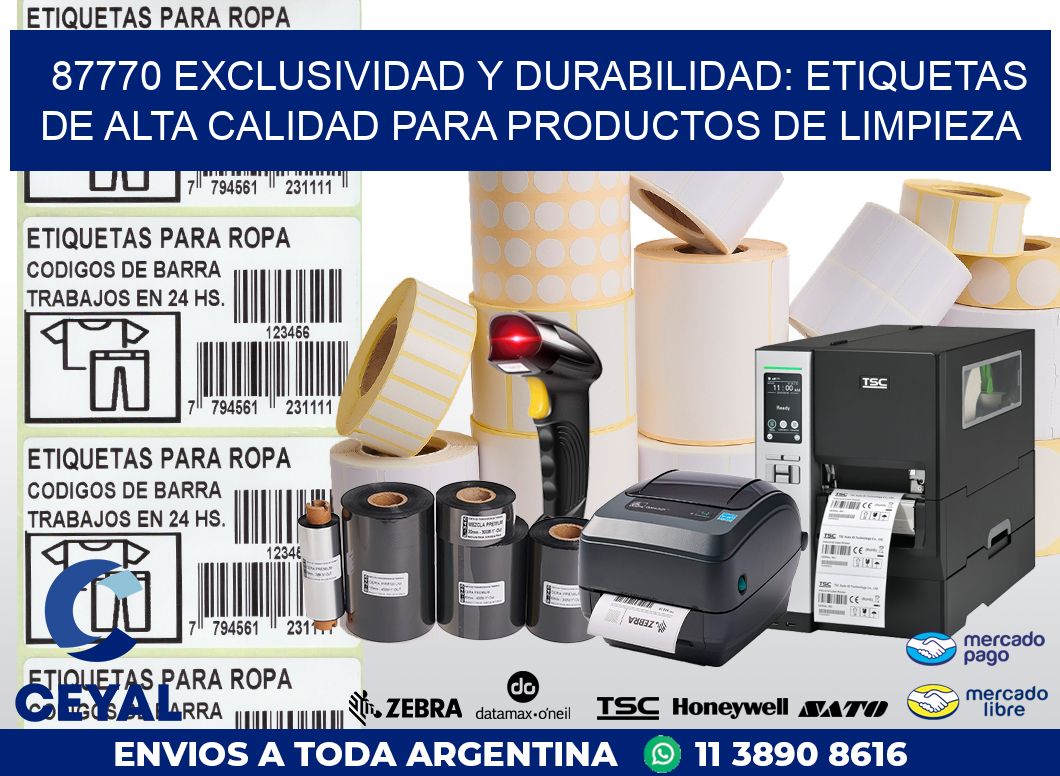 87770 EXCLUSIVIDAD Y DURABILIDAD: ETIQUETAS DE ALTA CALIDAD PARA PRODUCTOS DE LIMPIEZA