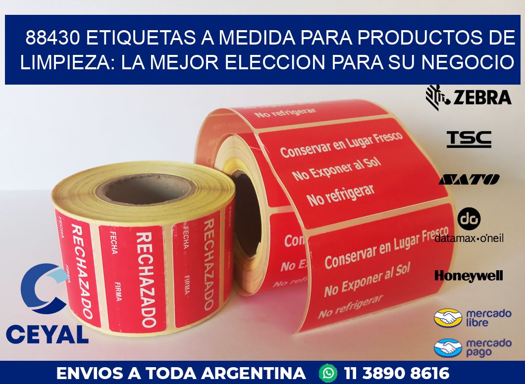 88430 ETIQUETAS A MEDIDA PARA PRODUCTOS DE LIMPIEZA: LA MEJOR ELECCION PARA SU NEGOCIO