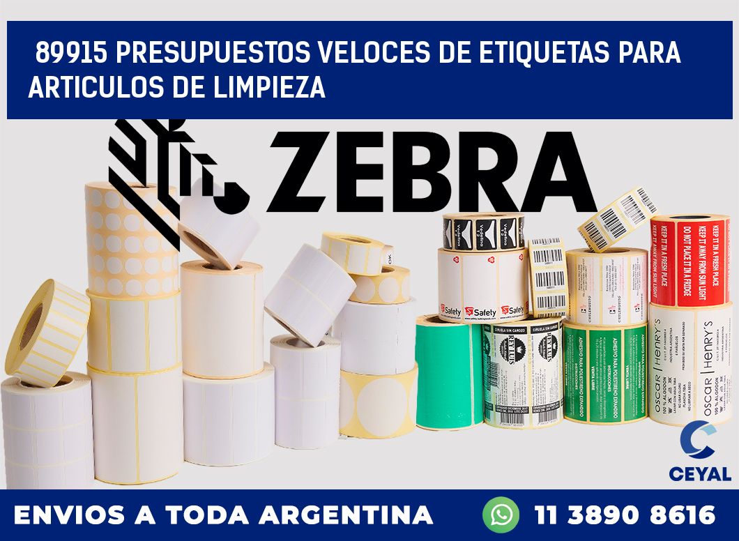 89915 PRESUPUESTOS VELOCES DE ETIQUETAS PARA ARTICULOS DE LIMPIEZA