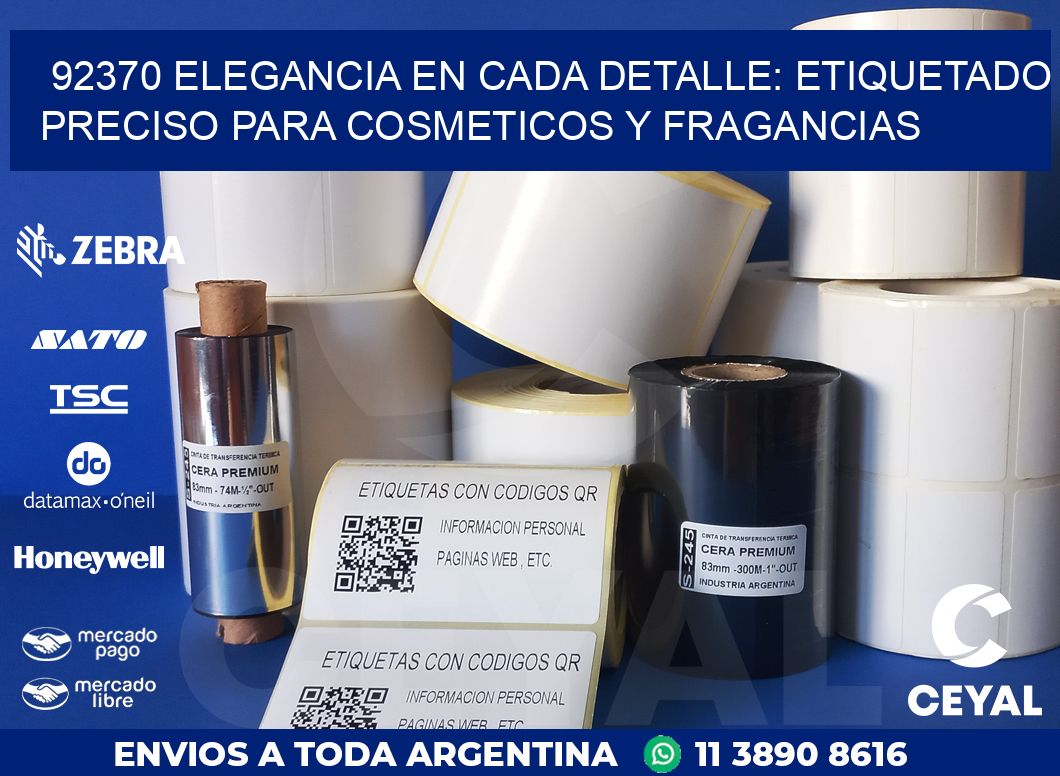 92370 ELEGANCIA EN CADA DETALLE: ETIQUETADO PRECISO PARA COSMETICOS Y FRAGANCIAS
