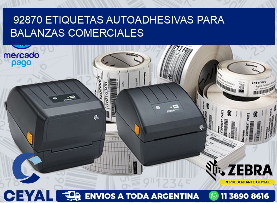 92870 ETIQUETAS AUTOADHESIVAS PARA BALANZAS COMERCIALES