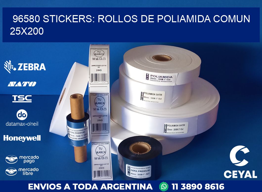 96580 STICKERS: ROLLOS DE POLIAMIDA COMUN 25X200