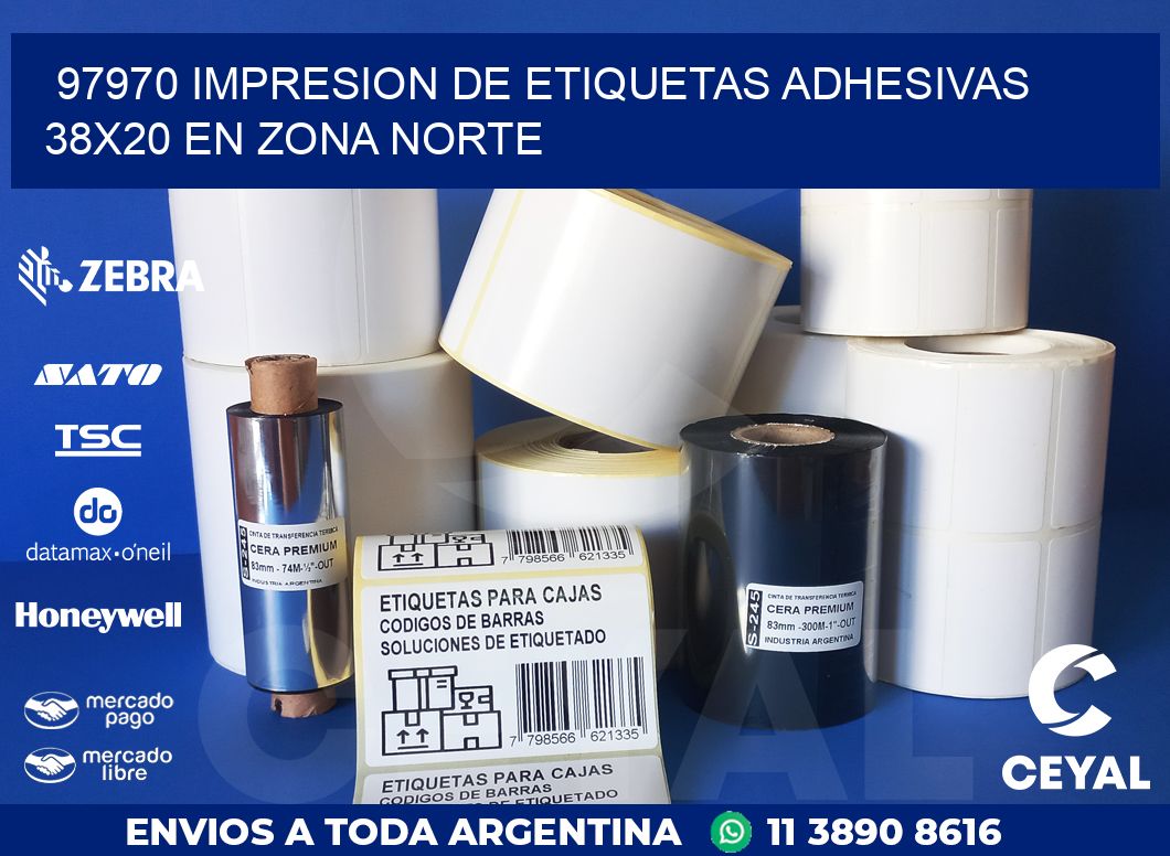 97970 IMPRESION DE ETIQUETAS ADHESIVAS 38X20 EN ZONA NORTE