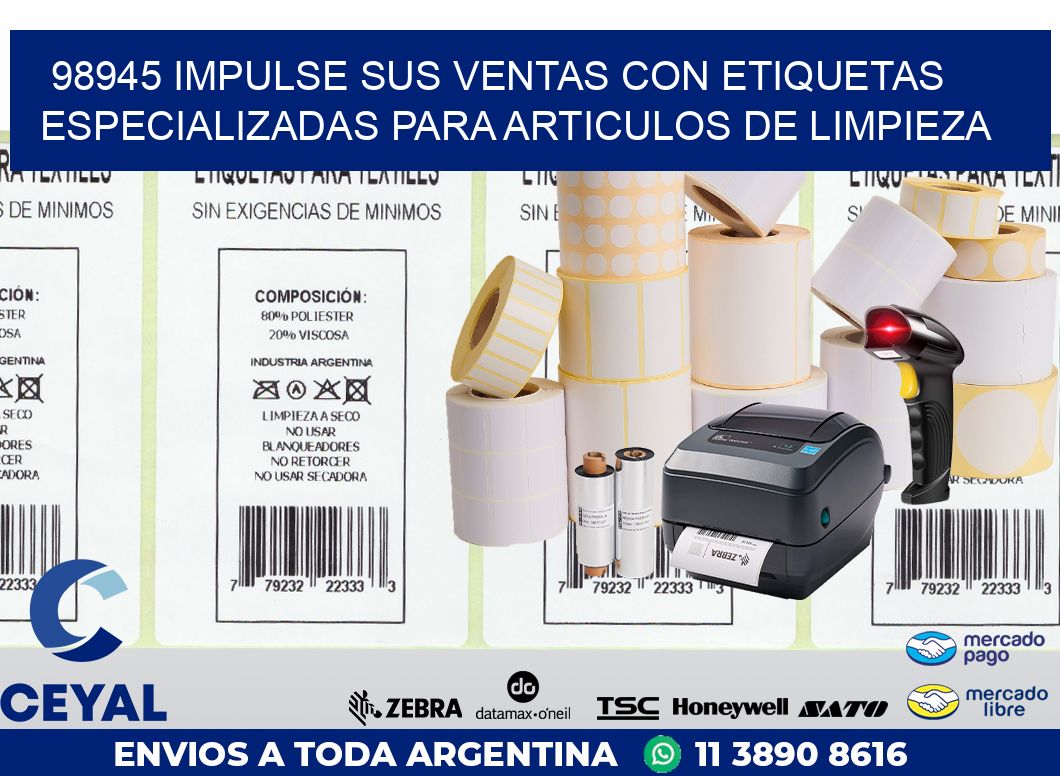 98945 IMPULSE SUS VENTAS CON ETIQUETAS ESPECIALIZADAS PARA ARTICULOS DE LIMPIEZA