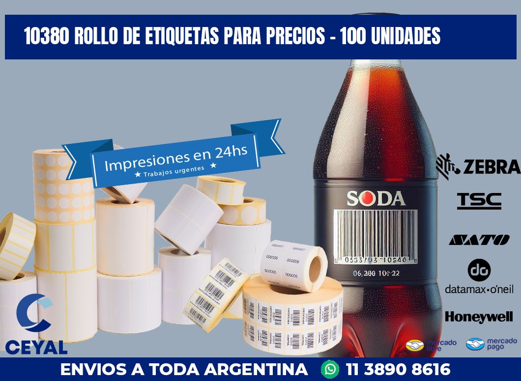 10380 ROLLO DE ETIQUETAS PARA PRECIOS - 100 UNIDADES