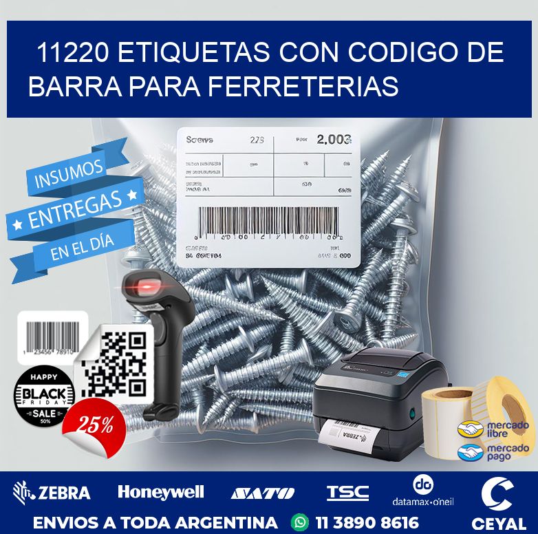 11220 ETIQUETAS CON CODIGO DE BARRA PARA FERRETERIAS