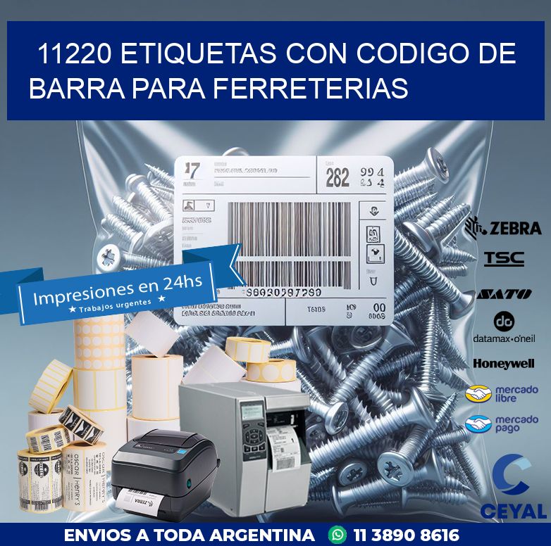 11220 ETIQUETAS CON CODIGO DE BARRA PARA FERRETERIAS