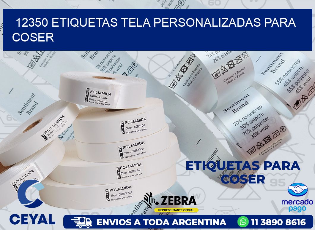 12350 ETIQUETAS TELA PERSONALIZADAS PARA COSER