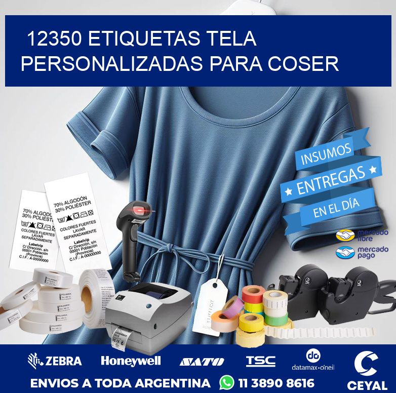 12350 ETIQUETAS TELA PERSONALIZADAS PARA COSER