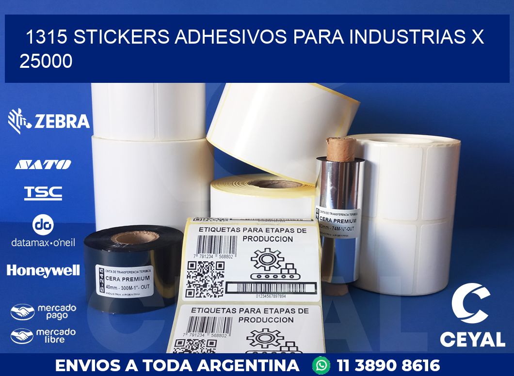 1315 STICKERS ADHESIVOS PARA INDUSTRIAS X 25000