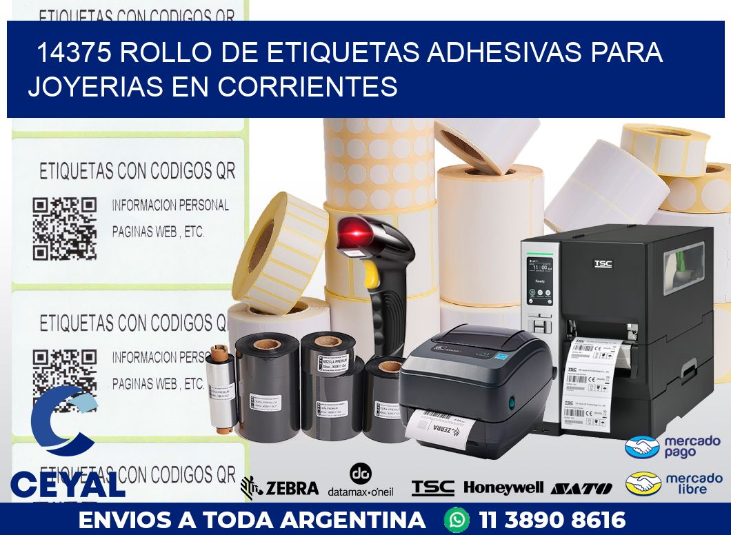 14375 ROLLO DE ETIQUETAS ADHESIVAS PARA JOYERIAS EN CORRIENTES