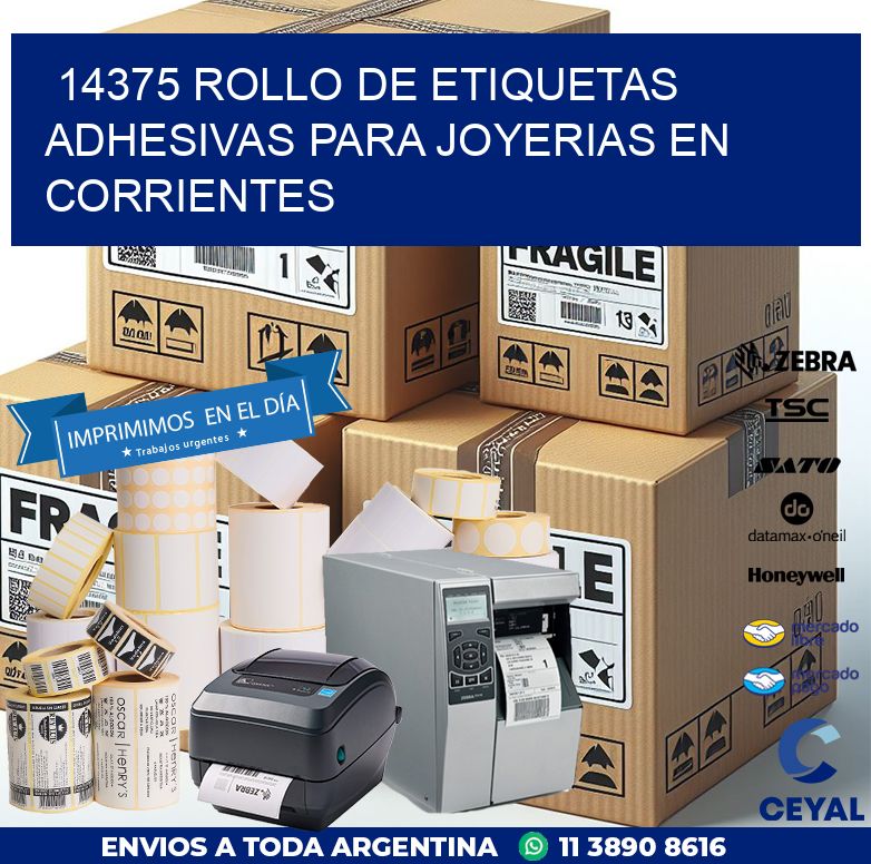 14375 ROLLO DE ETIQUETAS ADHESIVAS PARA JOYERIAS EN CORRIENTES
