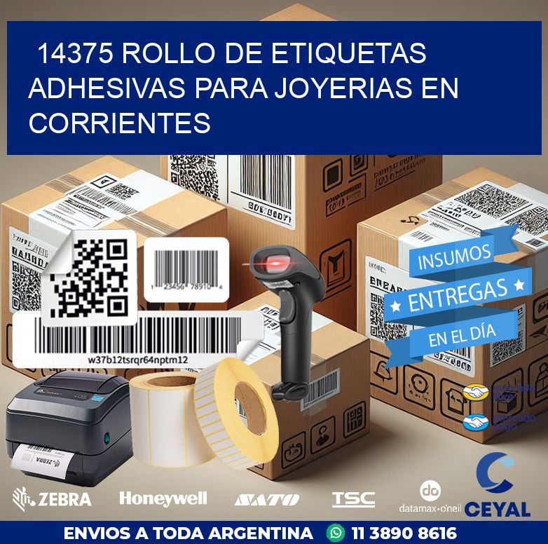 14375 ROLLO DE ETIQUETAS ADHESIVAS PARA JOYERIAS EN CORRIENTES
