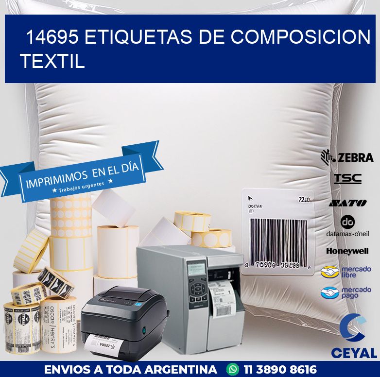 14695 ETIQUETAS DE COMPOSICION TEXTIL