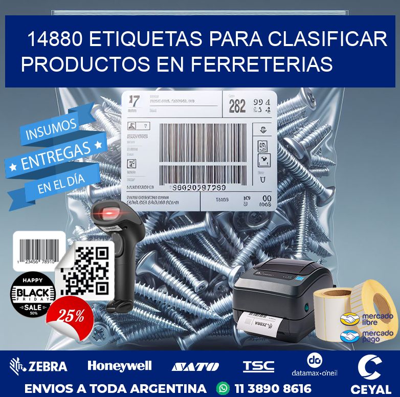 14880 ETIQUETAS PARA CLASIFICAR PRODUCTOS EN FERRETERIAS