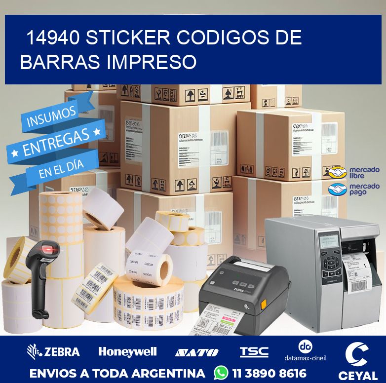 14940 STICKER CODIGOS DE BARRAS IMPRESO