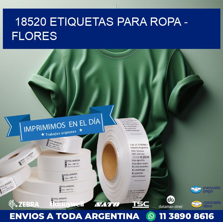 18520 ETIQUETAS PARA ROPA - FLORES