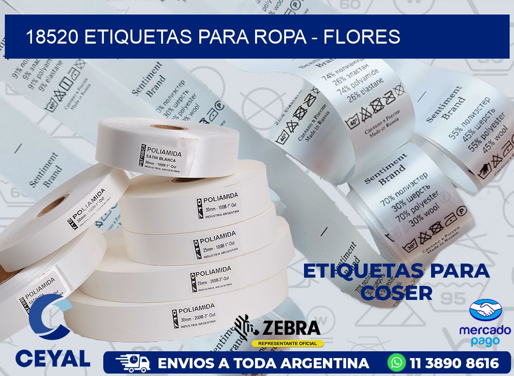 18520 ETIQUETAS PARA ROPA - FLORES