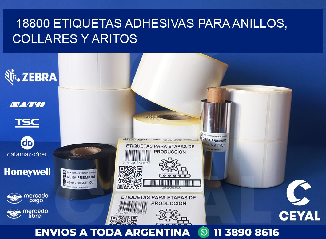 18800 ETIQUETAS ADHESIVAS PARA ANILLOS, COLLARES Y ARITOS