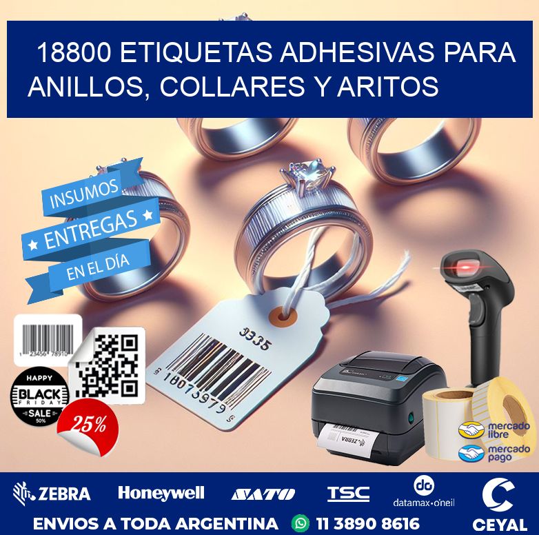 18800 ETIQUETAS ADHESIVAS PARA ANILLOS, COLLARES Y ARITOS